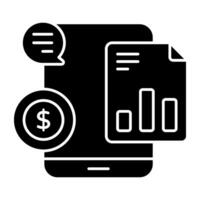 An icon design of mobile business report vector