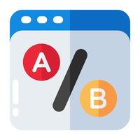 Vector design of a b test, colored icon