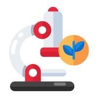 A lab research tool icon, flat design of microscope vector