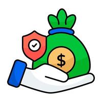 A premium download icon of financial security vector