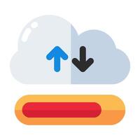 Editable design icon of cloud data transfer vector