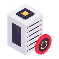 A trendy icon design of server shutdown vector