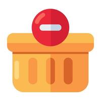 Remove from basket icon, editable vector