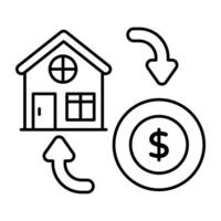 A creative design icon of buy home vector