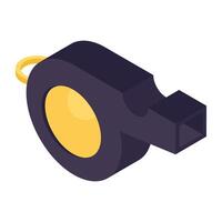 A shrill sound icon, isometric design of whistle vector