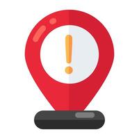 Error sign inside placeholder denoting concept of location problem vector