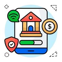 An editable design icon of mobile banking vector