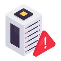 Conceptual isometric design icon of server error vector