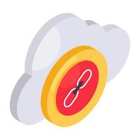 diseño vectorial de enlace en la nube vector