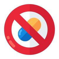 An editable design icon of no pill vector