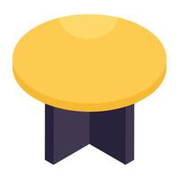 Editable design icon of round table vector
