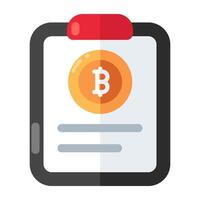 un único diseño icono de bitcoin documento vector