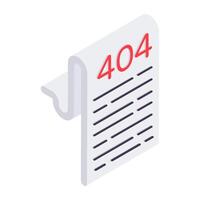 Editable design icon of 404 file vector