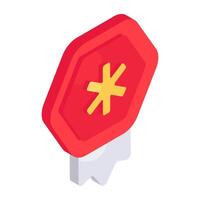 A creative design icon of medical badge vector