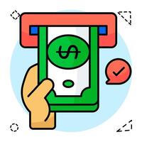 Perfect design icon of atm withdrawal vector