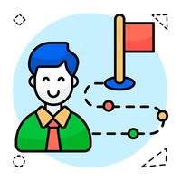 A colored design icon of business goal vector