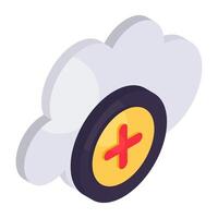 A creative design icon of add cloud vector