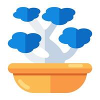 Conceptualizing flat design icon of flowerpot vector