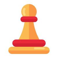 Strategy game icon, flat design of chess rook vector