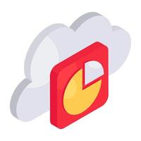 Editable design icon of cloud analytics vector