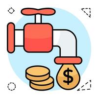 A colored design icon of financial faucet vector