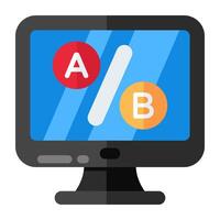 Vector design of ab test, flat icon