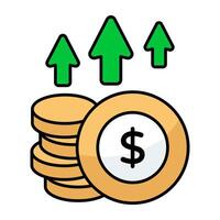 Premium download icon of dollar value increase vector