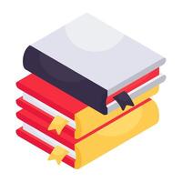 conceptual isométrica diseño icono de libros vector