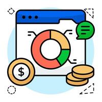 A premium download icon of web data analytics vector