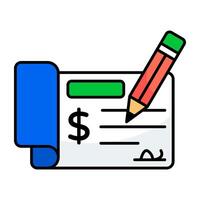 diseño vectorial de escritura de cheques vector