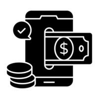 A unique design icon of mobile money withdrawal vector