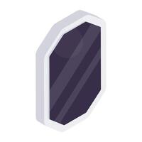 An isometric design icon of vanity mirror vector