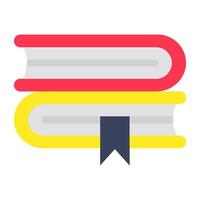 A flat design icon of open books vector