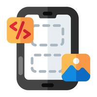 An icon design of mobile apps development vector