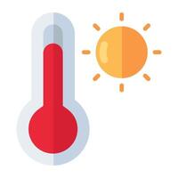 verano temperatura icono en isométrica diseño vector