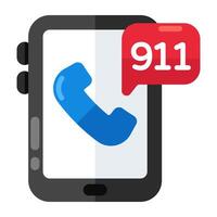 Perfect design icon of mobile 911 call vector