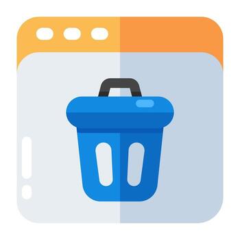 Modern design icon of delete website vector