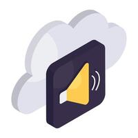 prima descargar icono de nube volumen vector