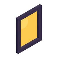 An isometric design icon of vanity mirror vector