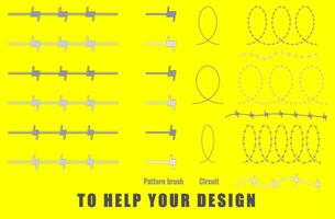 A set of barbed wire with different twisting pitches from different metals. vector