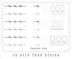 A set of barbed wire with different twisting pitches from different metals. vector