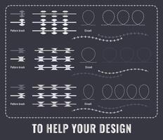 A set of barbed wire with different twisting pitches from different metals. vector