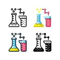 químico laboratorio icono representado por un experimentar tubo vector