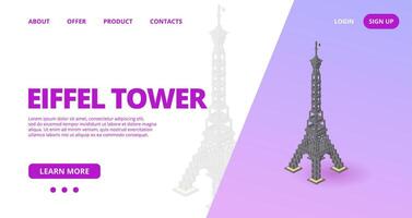 web modelo con un eiffel torre. vector