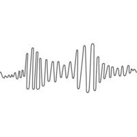 Sound wave different shape. Continuous one line drawing. Amplitude movement. Podcast concept. Adjustable black stroke Transparent background. Single outline doodle noise design. Vector illustration.