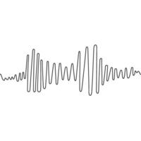 Sound wave different shape. Continuous one line drawing. Amplitude movement. Podcast concept. Adjustable black stroke Transparent background. Single outline doodle noise design. Vector illustration.
