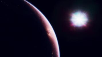 esfera del planeta tierra nocturno en el espacio ultraterrestre video