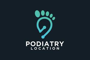 Podiatry location logo design unique with modern style vector