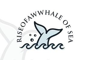 Whale of sea Logo design creative concept unique style vector