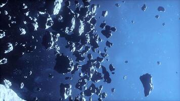 immense cluster of dangerous space rocks in the midst of a cosmic haze video